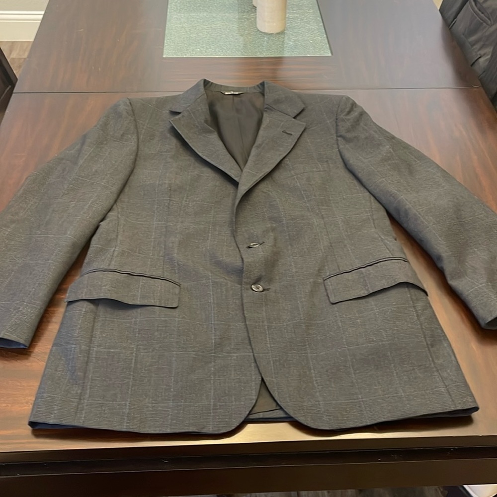 Polo University Club Blazer in Subtle Gray plaid check 36
